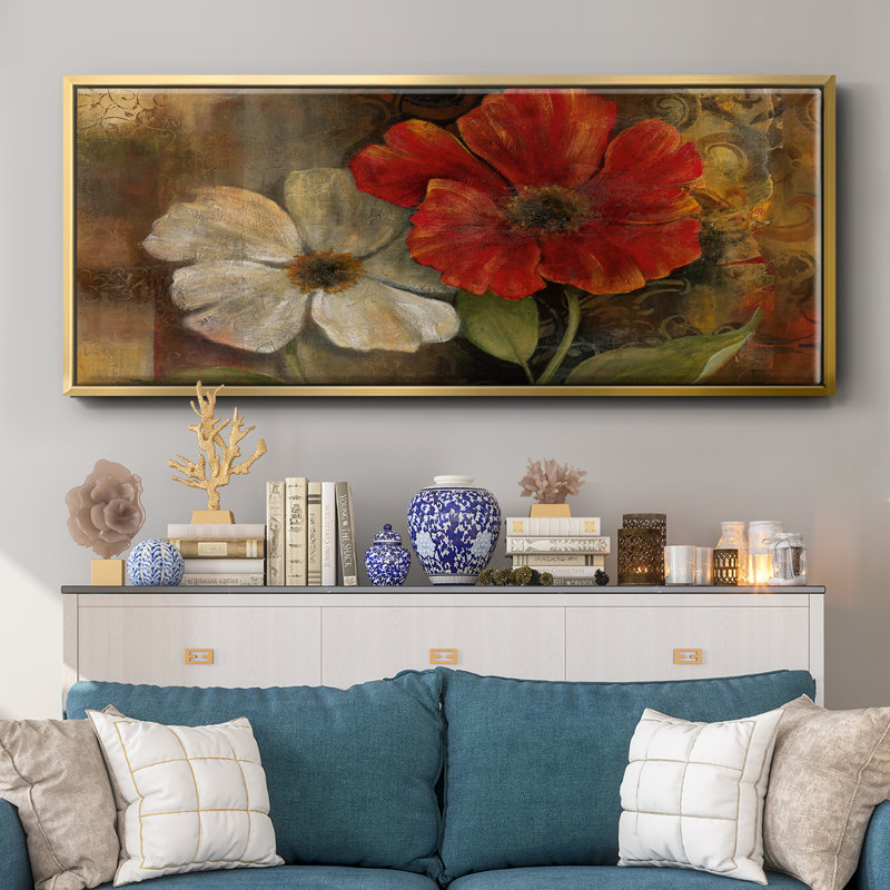 Perfect Pair II- Framed Canvas, 24" H x 60" W