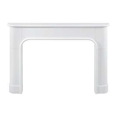 Willow Bend Wood Fireplace Mantel Surround - Unique Curved Design - 47" x 41" Opening - 72" x 54" Overall - White Paint on Poplar
