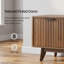 140cm Walnut Fluted TV Stand with Storage Cabinets & Open Shelves