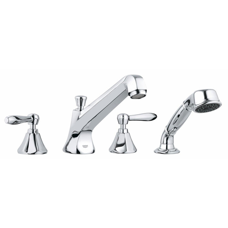 Somerset® Double Handle Deck Mounted Roman Tub Faucet with Handshower