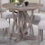 Table de salle à manger ronde extensible avec 4 chaises à échelle, une porte en verre et une vitrine