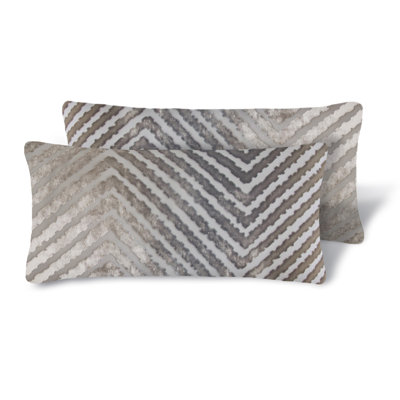 Chevron Rectangular Velvet Pillow Cover & Insert
