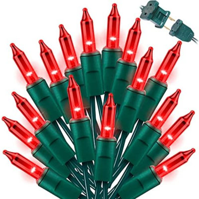 Christmas String Light,100 Count Incandescent Mini String Light in 21.6ft,Indoor/Outdoor 120V UL Certified Mini Light for Christmas,Wedding,Patio Lawn,Home,Garden,Party,Store (Red)