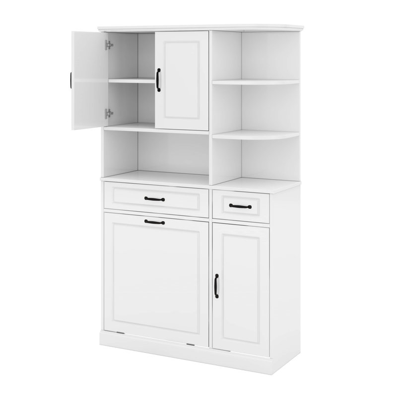 Grande armoire de rangement autoportante avec tiroirs et portes, tablettes réglables