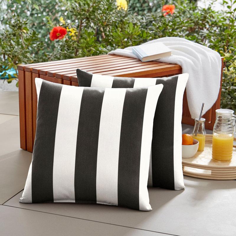 Sunbrella Striped Outdoor Reversible Throw Pillow