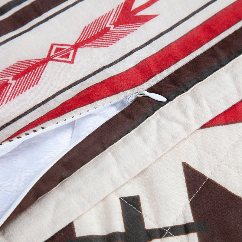 Full Black and Red Cotton Reversible Quilt Set