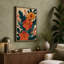 Orange Blooms & Teal Art Deco - Wrapped Canvas-1508994711-1508994713