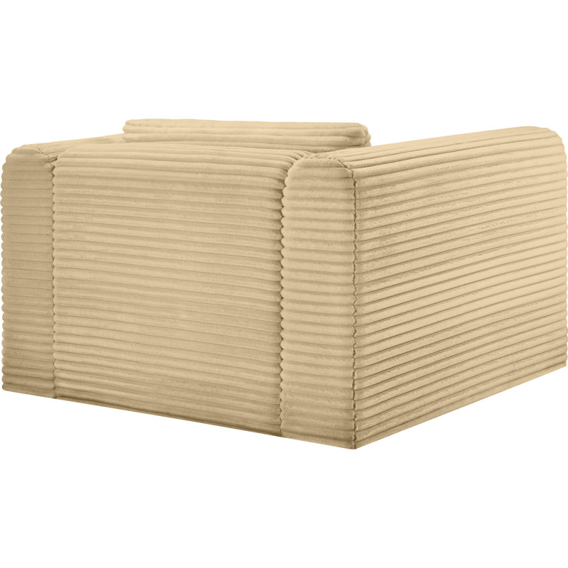 Fauteuil Carmean, Tissu velours côtelé brun clair