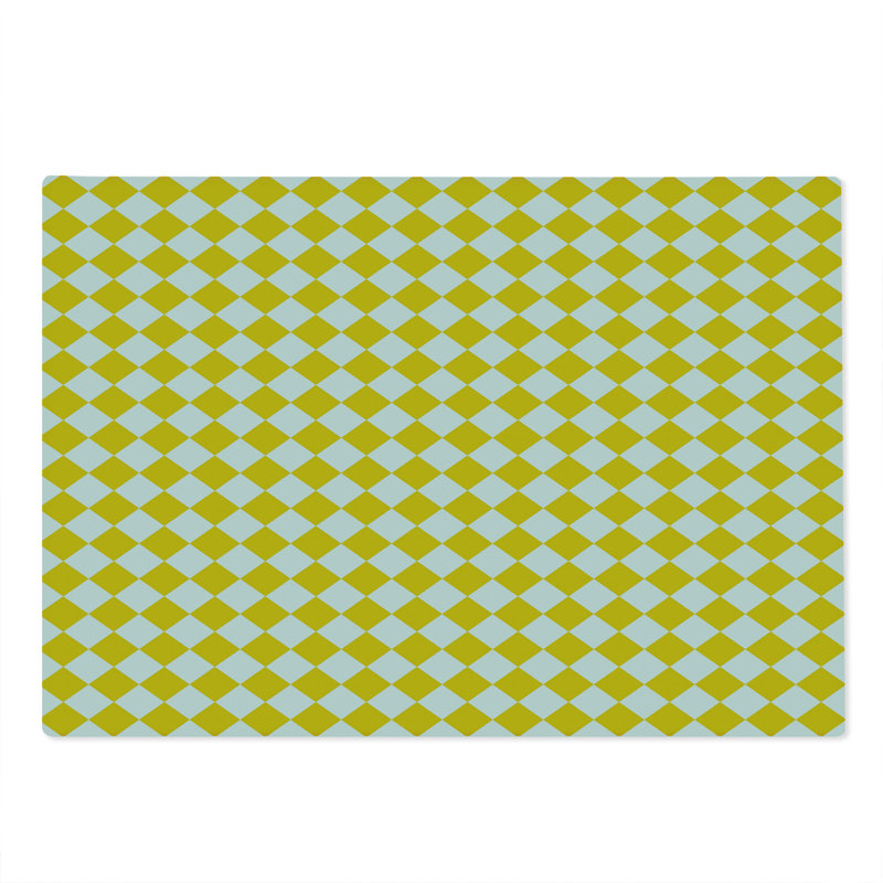 Grande planche à découper Ambesonne jaune et blanc quadrillé quadrillé jaune et blanc