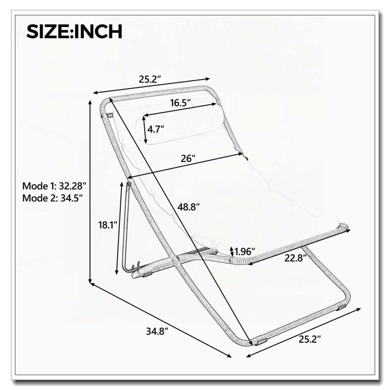 2-Pieces Outdoor Folding Chair, Yellow