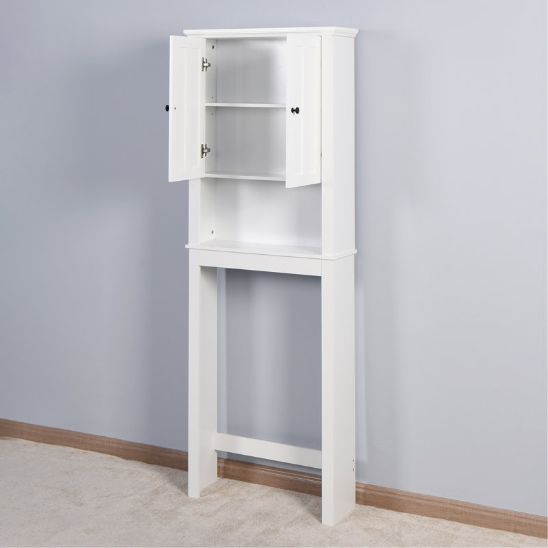 Armoire de rangement pour salle de bain en bois au-dessus de la toilette avec tablette réglable