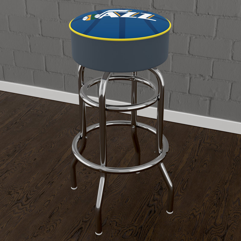 Swivel Upholstered Counter Stool with Metal Frame