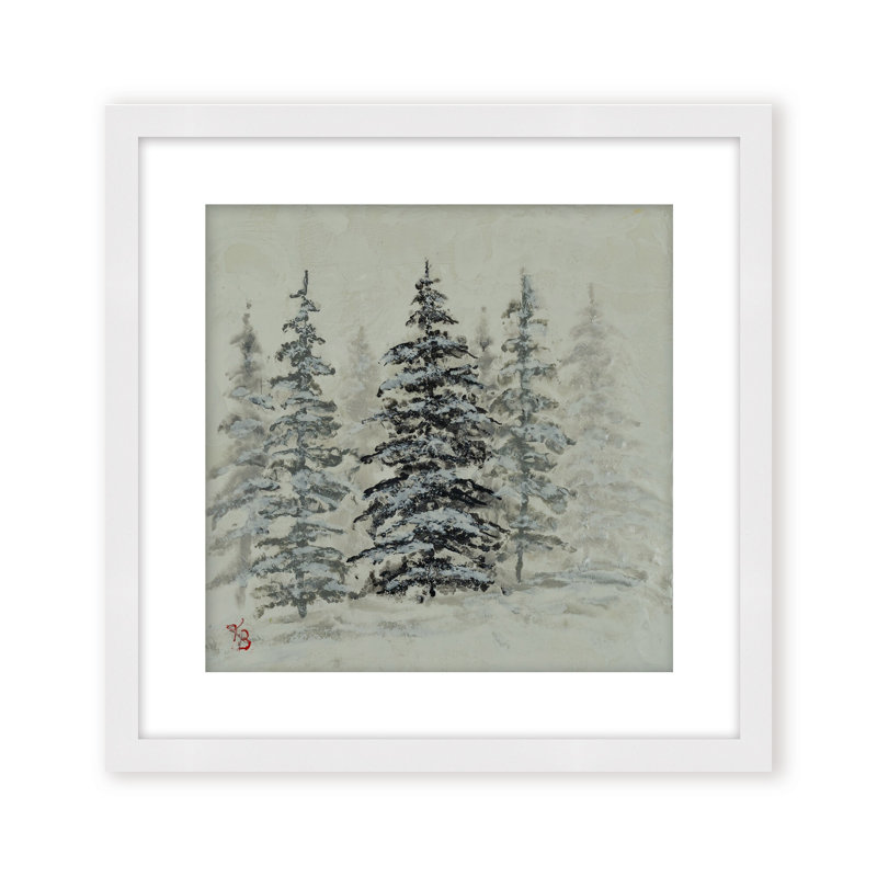 Nature Inspired "Serene Grove" Canvas Wall Art By , 12" H x 12" W, Framed Canvas, White