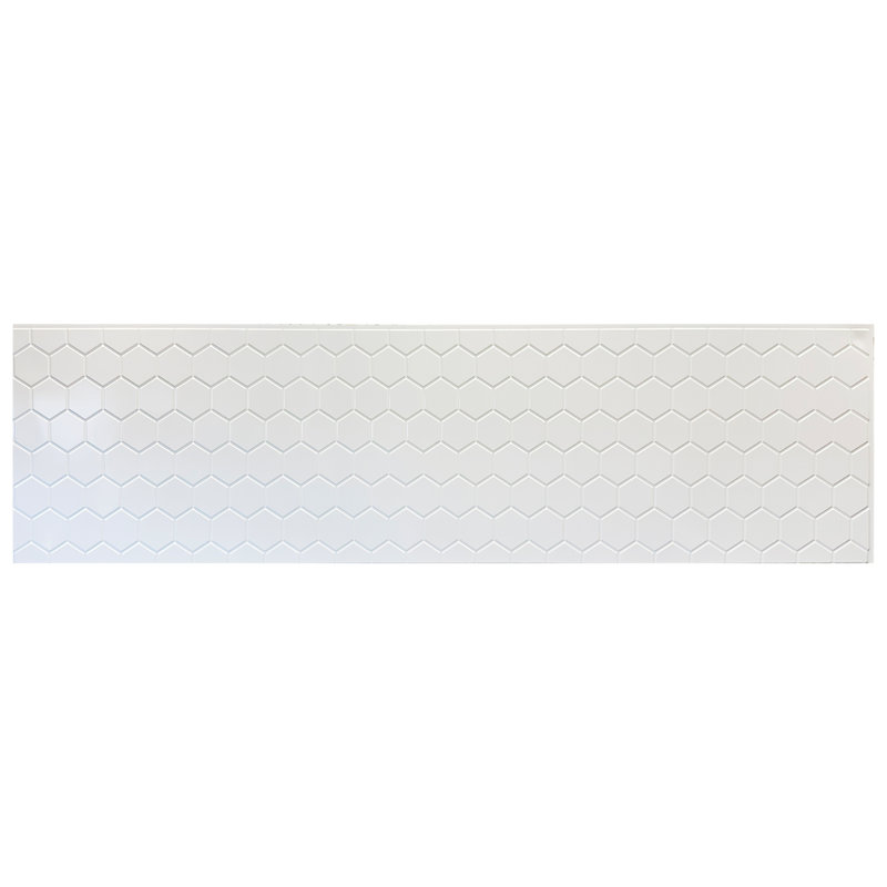 Panneaux de dosseret en PVC 2 pi x 8 pi Hex, Blanc brillant, prête pour l'application