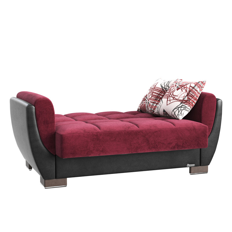 Rangement avec porte-gobelet - Chenille bourgogne / noir moderne extra espace noir et bourgogne en microfibre