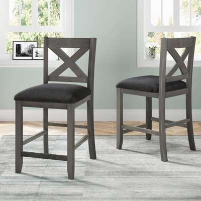 Ensemble de 5 tables de bar en bois à hauteur de comptoir avec 4 chaises, gris