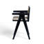 Tabouret de bar à dossier en plastique tissé crème de 27 po de hauteur - siège en tissu rembourré de mousse et structure en bois d'hévéa durable-290792520