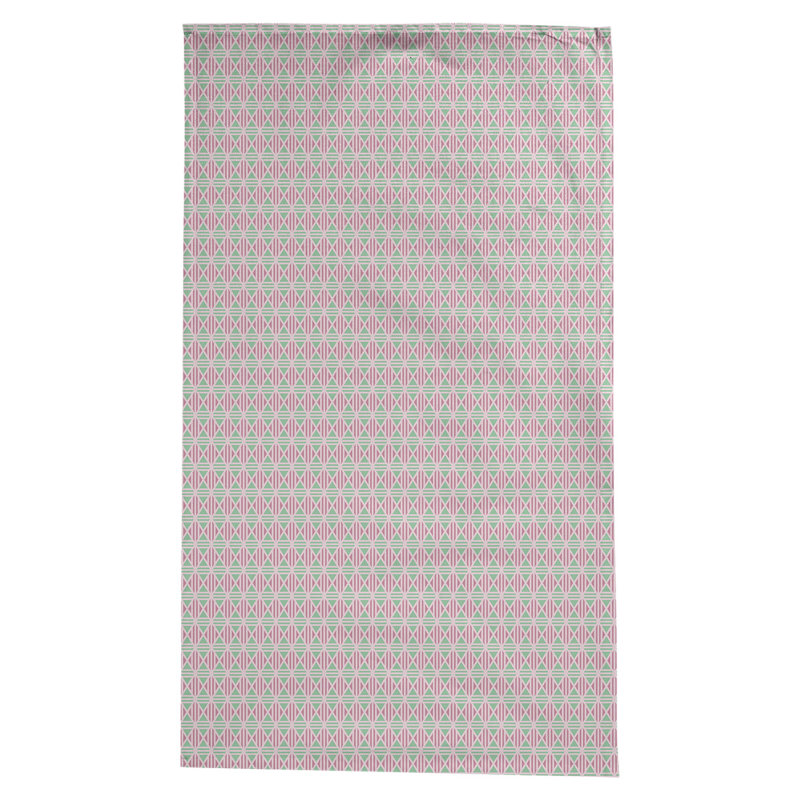 Leffel Lined Diamonds Tablecloth, Pink/Teal