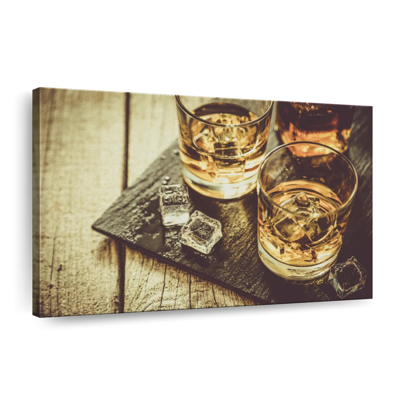 «Rustic Whiskey», reproduction sur toile, H 8 po x l 12 po x P 1 po