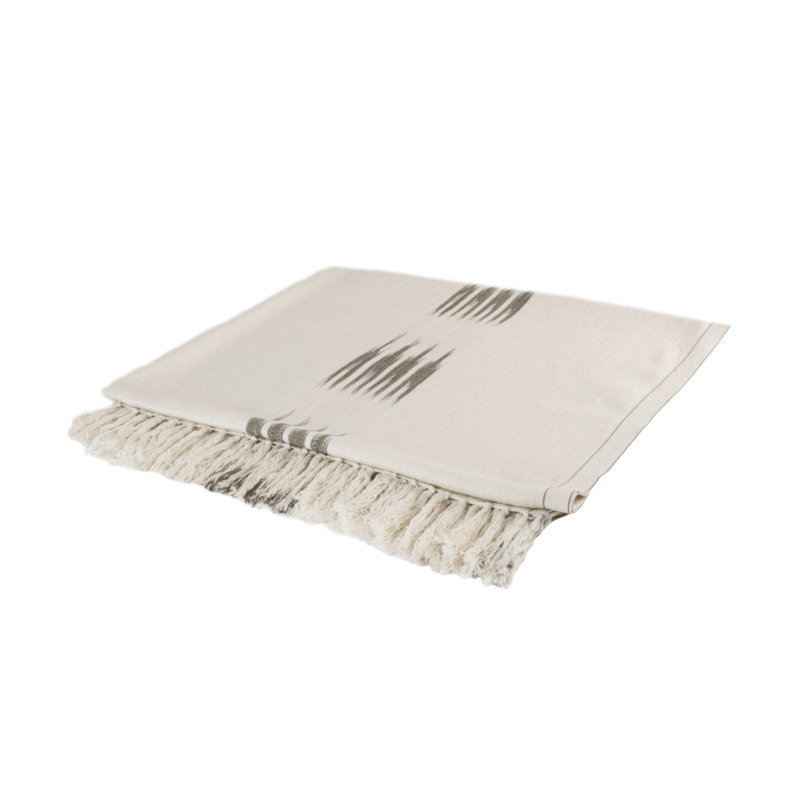 Peshtemal Ikat Sofa Throw, Cream