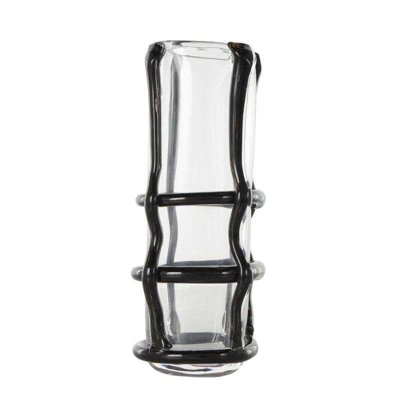 Ahren Recycled Glass Table Vase, Blue, 12.05" H x 4.90" W x 4.80" D