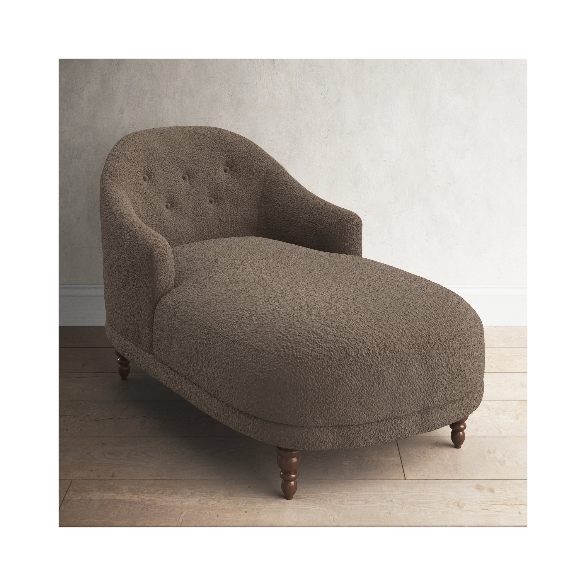Upholstered Chaise Lounge, Knoll Mink 95% Polyester/5% Acrylic