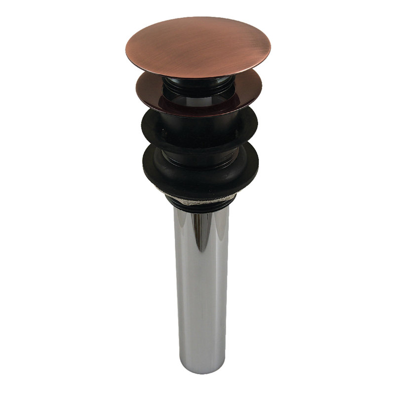 Kingston Brass Push Pop-Up Bathroom Sink Drain with Overflow, 22 Gauge, Antique Copper