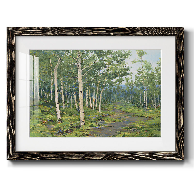 Dans la forêt - reproduction encadrée rustique avec tableau mat, H 14 po x l 20 po x P 1,5 po, Noir