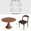 Ensemble de table de salle à manger Mid-Century en bois massif pour repas mémorables (1 table, 4 chaises / 6 chaises)-1930234827-1930234826-1930234821
