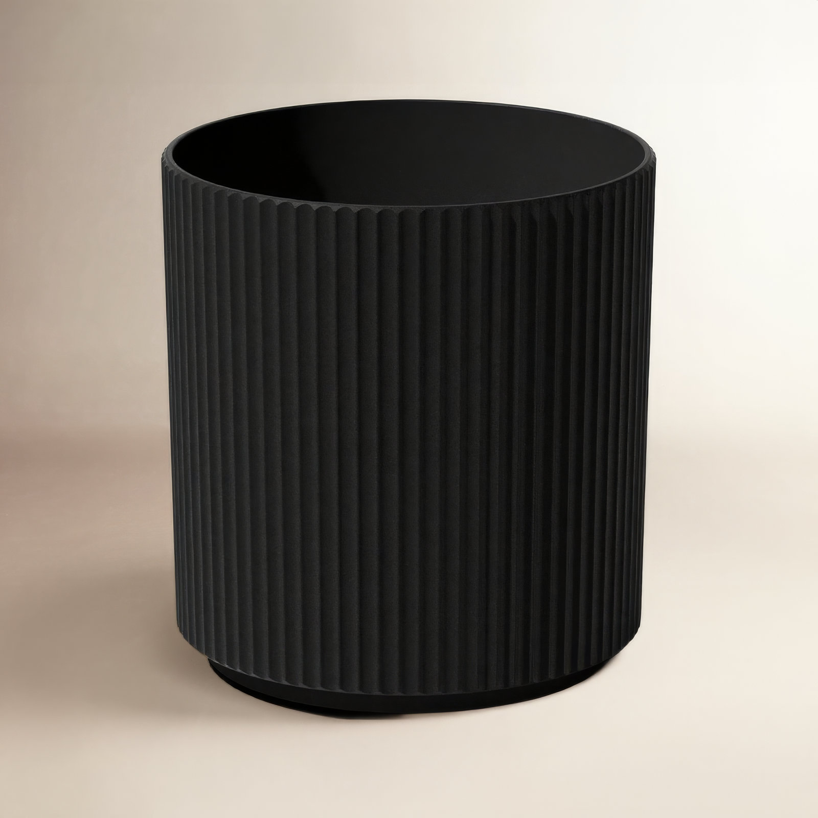 Demi Series Pot Planter, Black, 1, 19.75" H x 18.5" W x 18.5" D