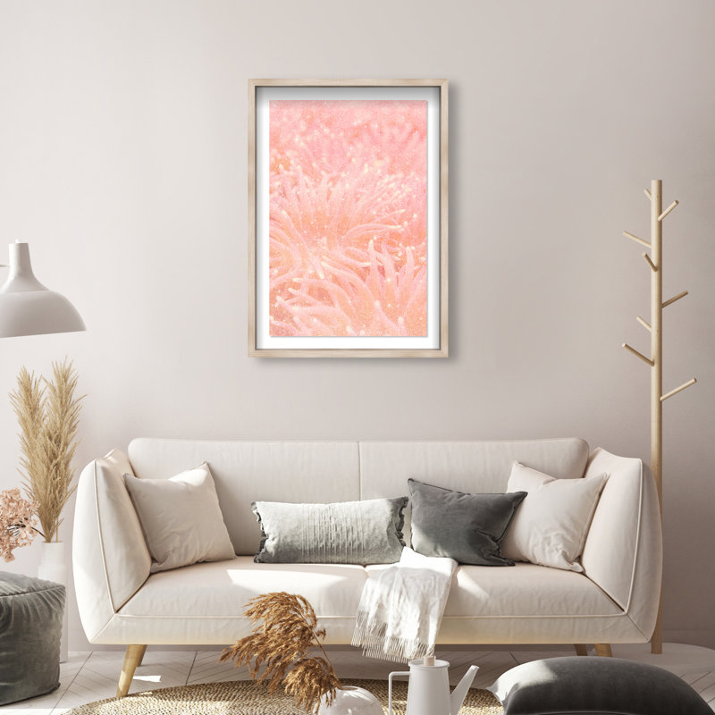 Deep Sea Flowers Print by Oliver Gal, 25.5"H x 17.5"W, Natural Oak Shadowbox
