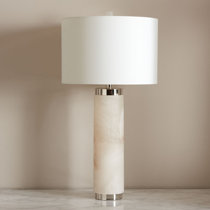 Lampe de table 29,5 ", Argent / blanc