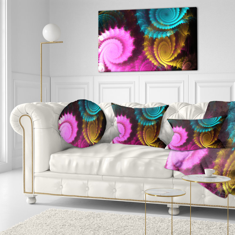 Abstrait fractal coloré - Coussin imprimé abstrait