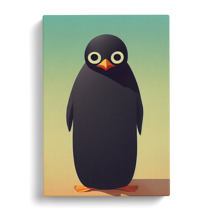 XC1022-1756X Cute Penguin - Wrapped Canvas Print, 50cm H x 35cm W x 3cm D