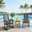 Chaises larges avec accoudoirs, chaises berçantes d'extérieur 2 pièces-1116570967