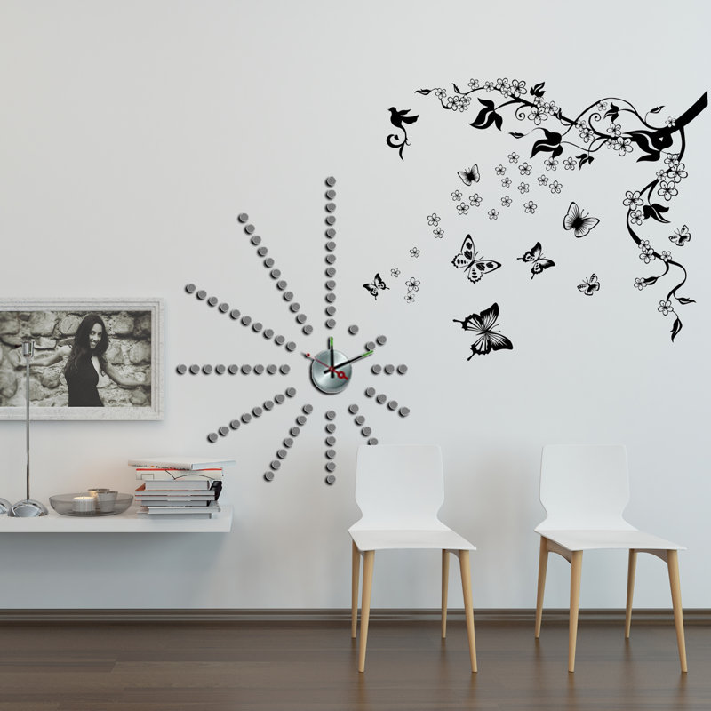 Butterfly Vine Dots Floral Wall Sticker