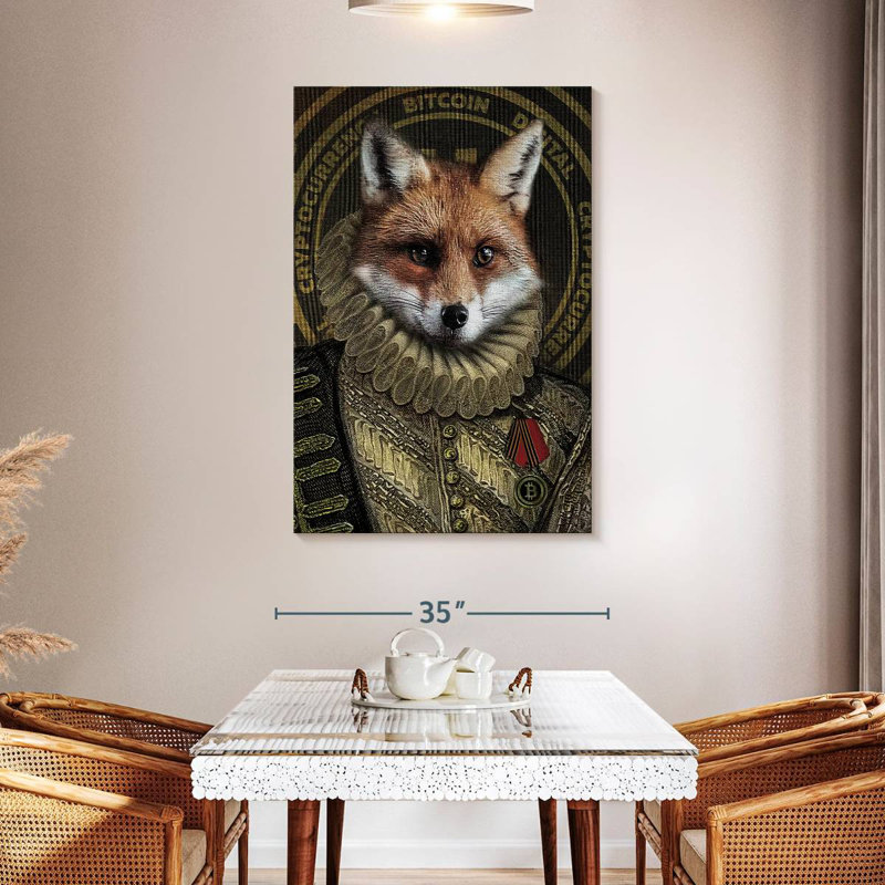 Ketti Funny Bitcoin Fox, 48" H x 32" W