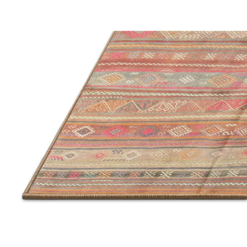 Tapis brun / orange Southwestern, Rectangle 7 pi x 9 pi