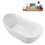 Baignoire autoportante 55 po blanc brillant avec drain interne Streamline