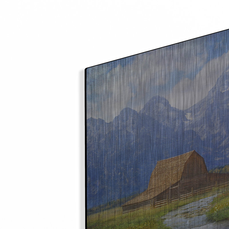 «Moulton Barn» par Chris Vest, art mural en métal, H 12 po x l 16 po