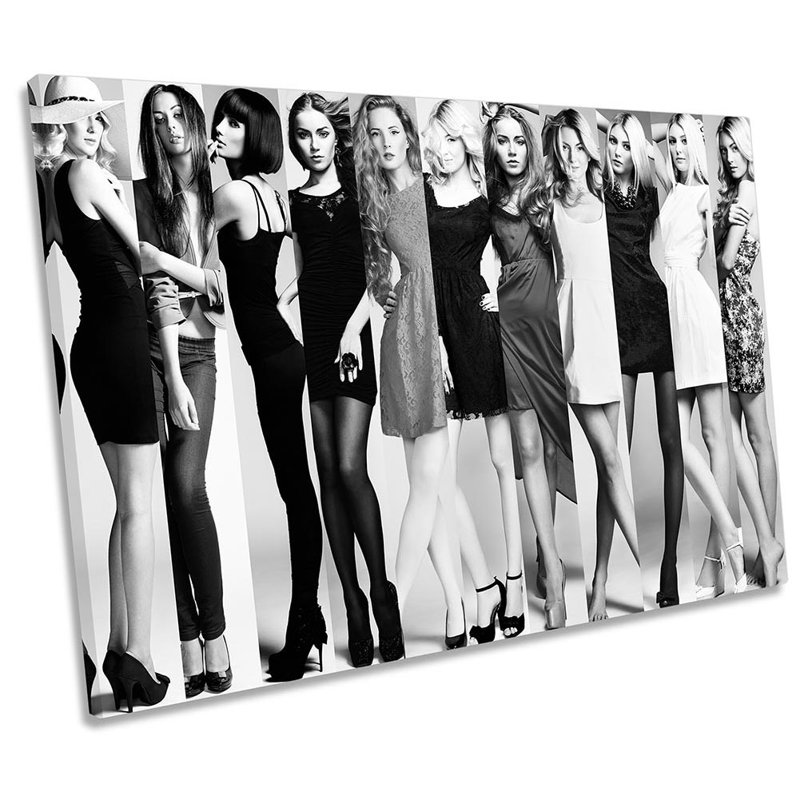 Fashion Dress Shopping Collage - Wrapped Canvas Print, 30.5cm H x 45.7cm W