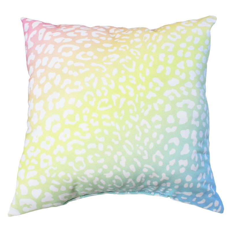 Animal Print Reversible Throw Pillow, Pastel Gradient