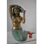 Alyvia Mermaid Half Naked Holding a Shell Bronze Statue Fountain-Size 29" x 19" x 31"H