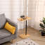 Table de bout en bambou à hauteur réglable en forme de C avec 2 fentes et table d'appoint pour le salon et la chambre à coucher (Rectangle + Rectangle)