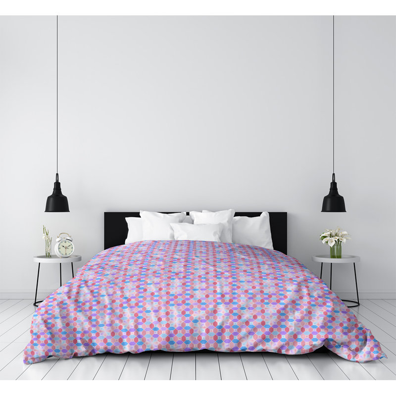Housse de couette Katelyn Elizabeth, Housse de couette pour très grand lit, Microfibre, Rose / Bleu