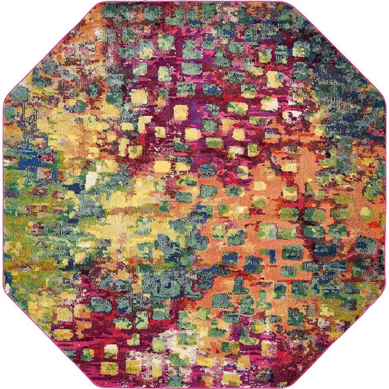 Meadow Abstract Indoor Rug, Octagon 8' x 8'