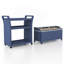 Banc de rangement en osier avec chariot de service Asheley