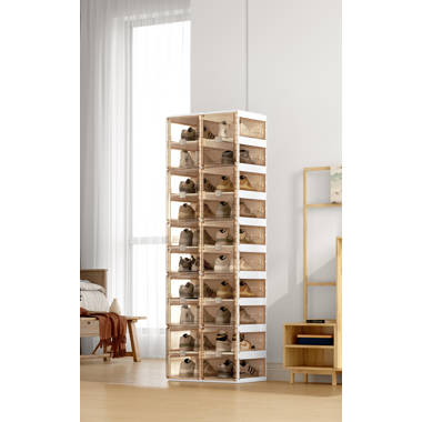 Ebern Designs 20 Pair Solid Wood Shoe Rack