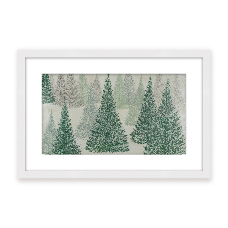 Nature Inspired "Ethereal Pines" Canvas Wall Art By Karen Biery, 12" H x 16" W x 1.125" D, Black, Framed Print