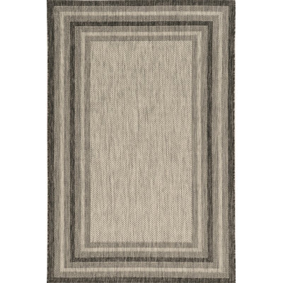 3' X 5' Grey Polypropylene Area Rug